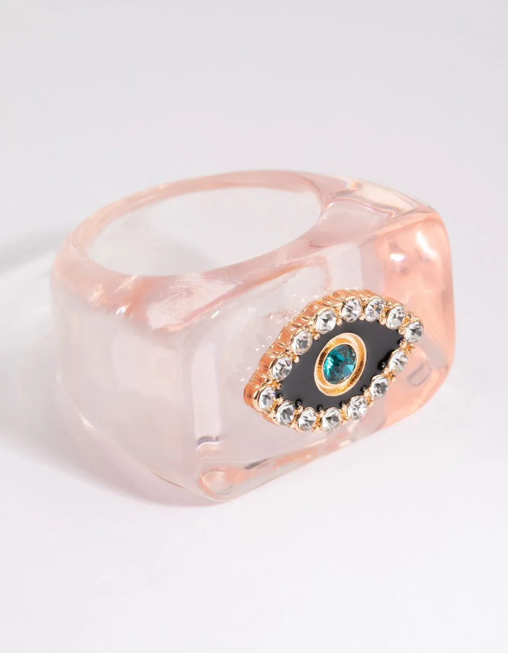 Pink Evil Eye Plastic Ring