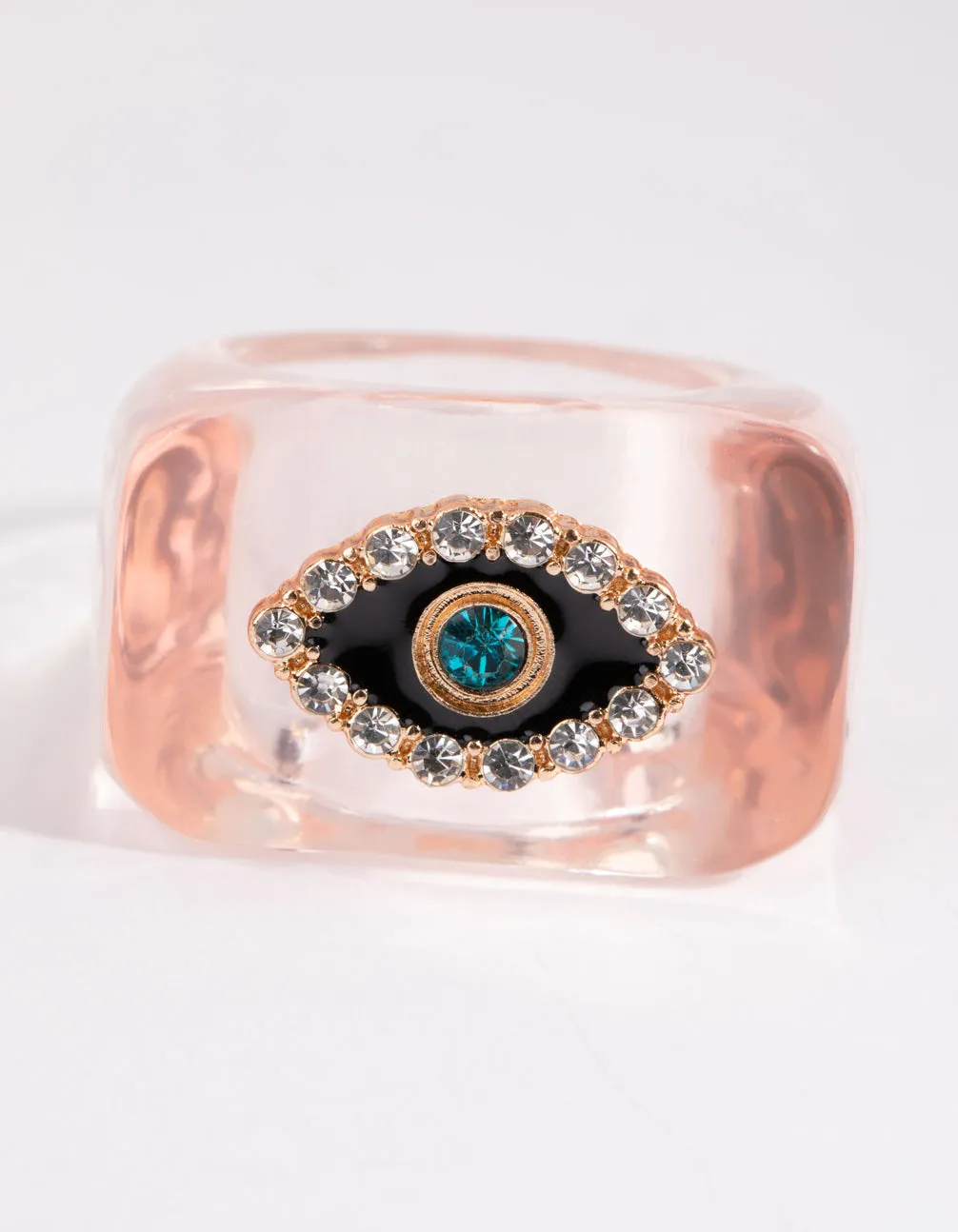 Pink Evil Eye Plastic Ring