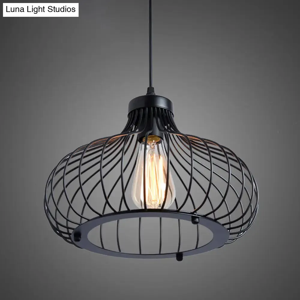 Retro Industrial Oval Pendant Lighting - Metal Ceiling Lights for Restaurants