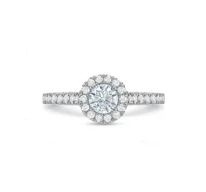 Round Halo Engagement Ring 1.00tw