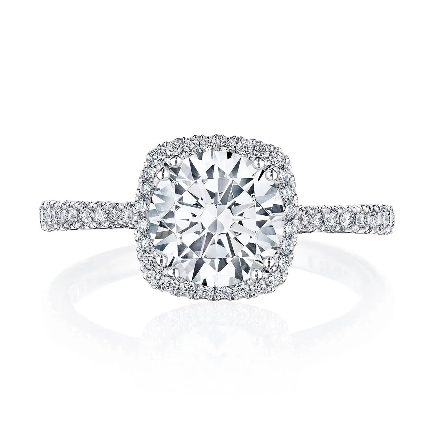 Round with Cushion Bloom Engagement Ring