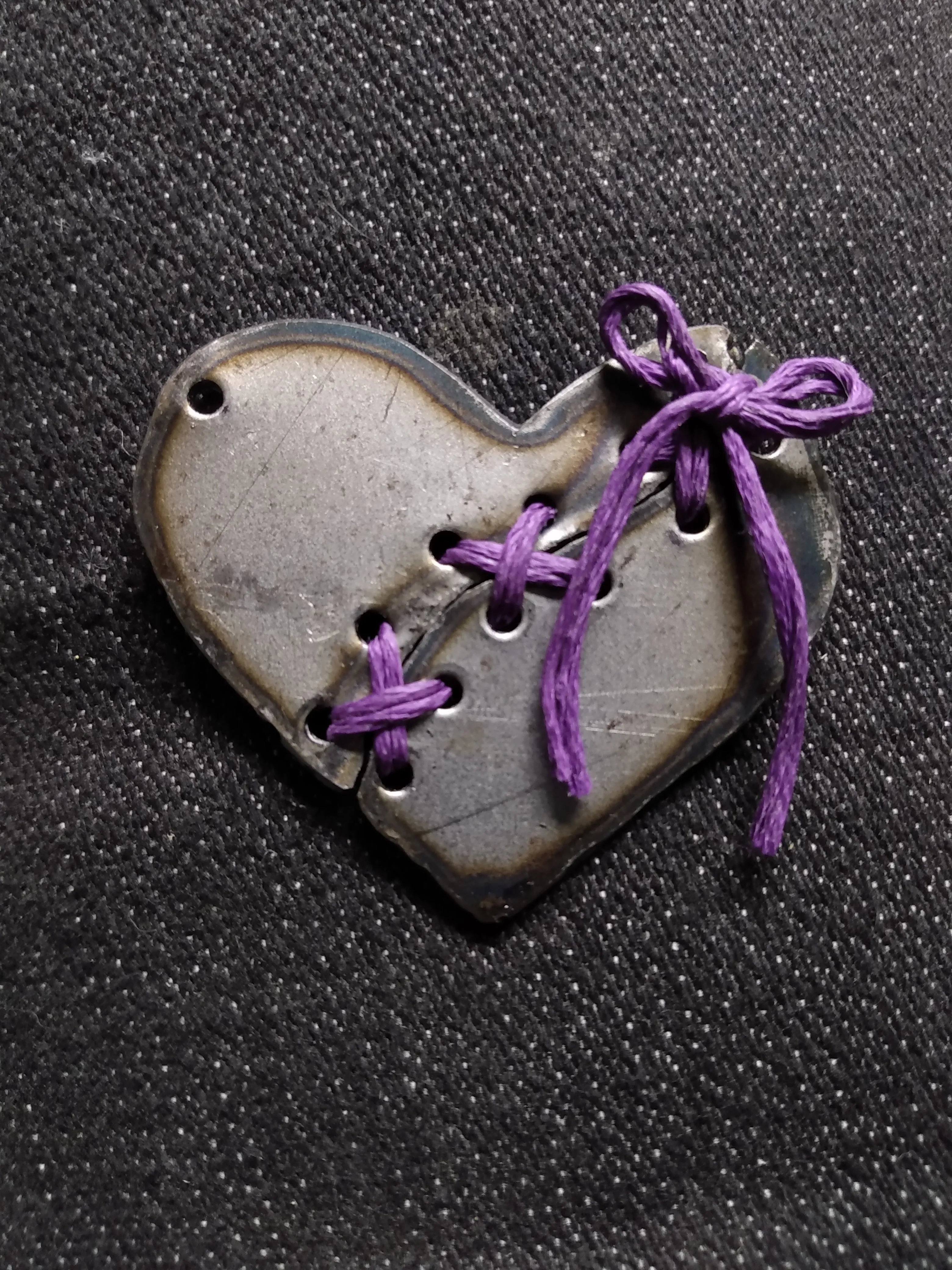 Rustic Broken Heart Necklace