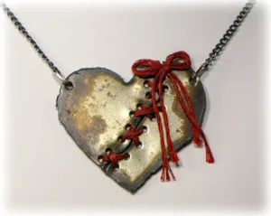 Rustic Broken Heart Necklace