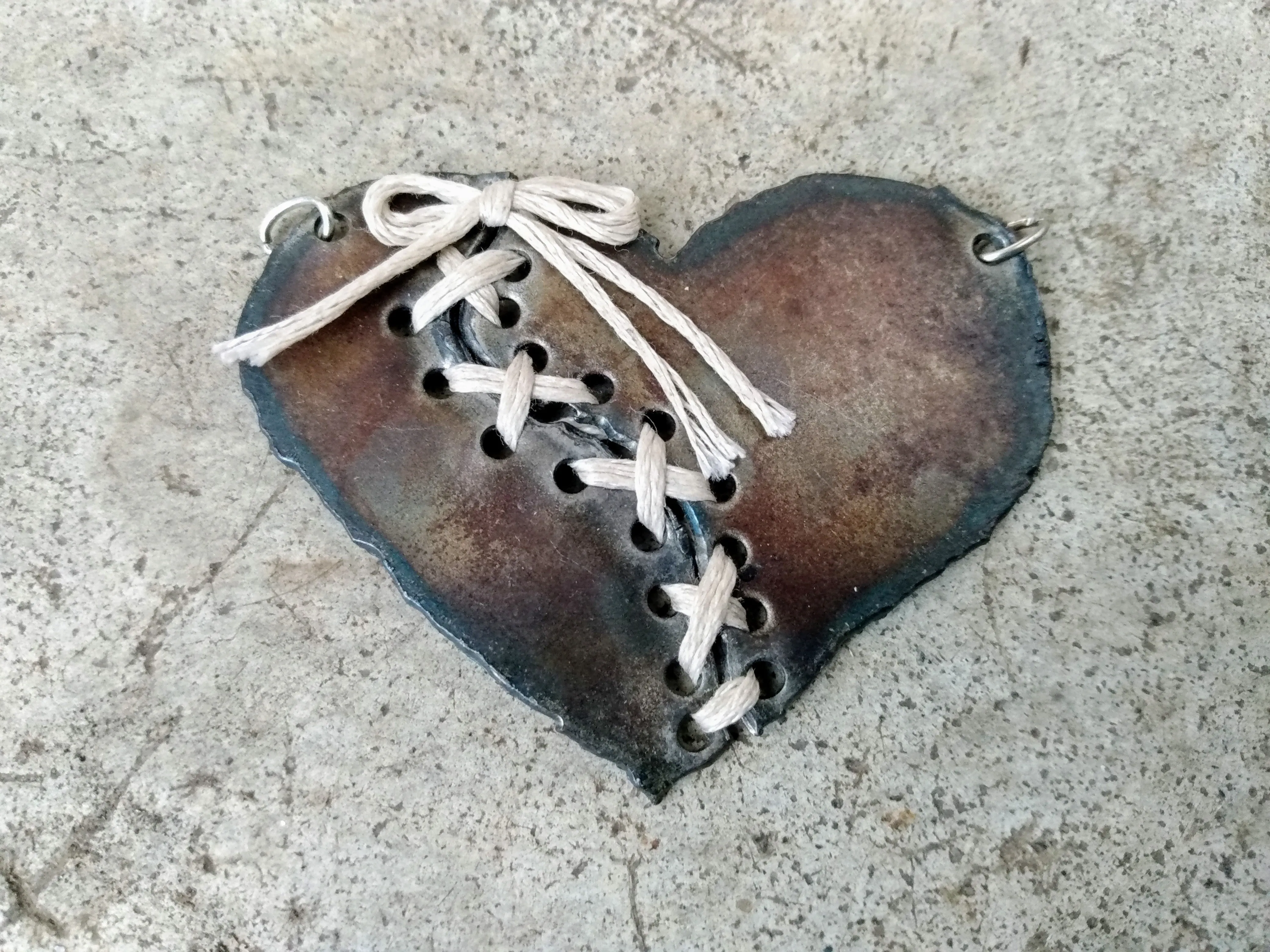 Rustic Broken Heart Necklace