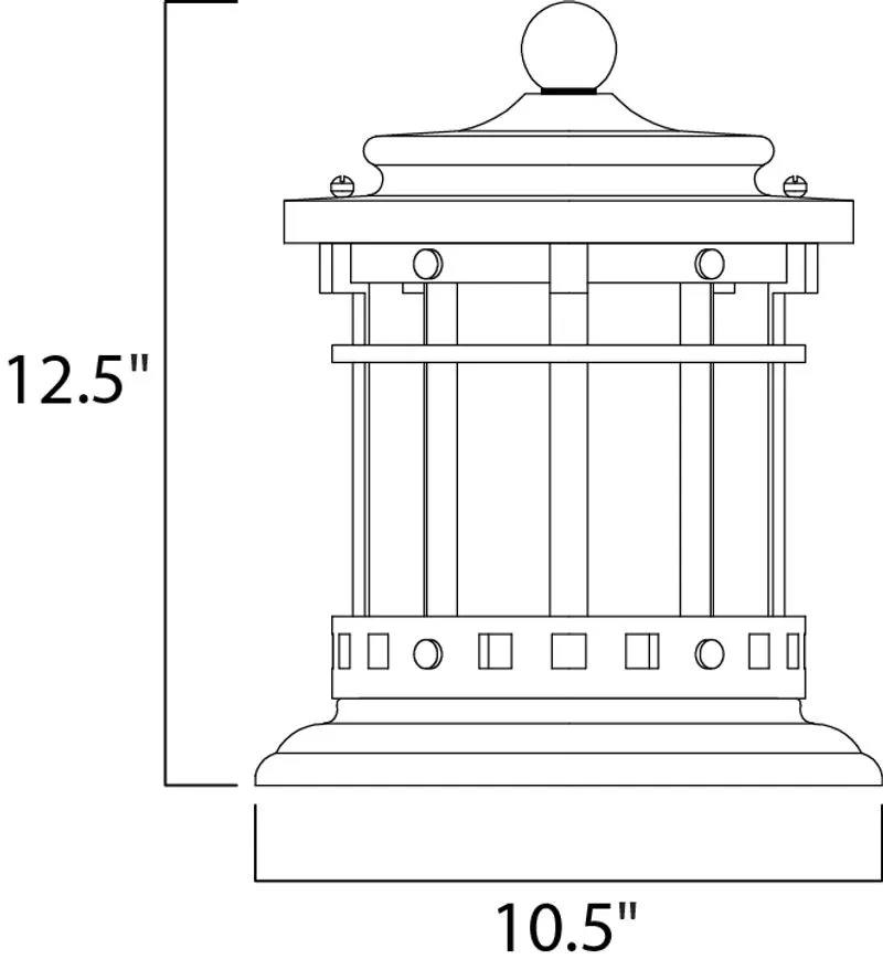 Santa Barbara DC 12.5" Sienna Outdoor Deck Lantern