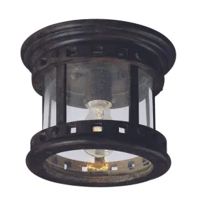 Santa Barbara DC 7" Single Light Outdoor Flush Mount in Sienna