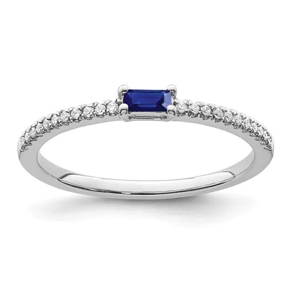 Sapphire and Diamond 14kt White Gold Ring