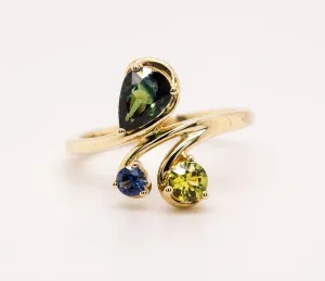 Sapphire Dreams TRE SORELLE RING - Parti, Yellow & Blue Sapphires