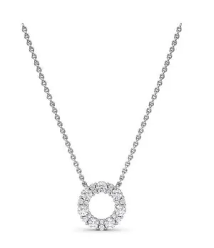 Shared Prong Diamond Circle Necklace