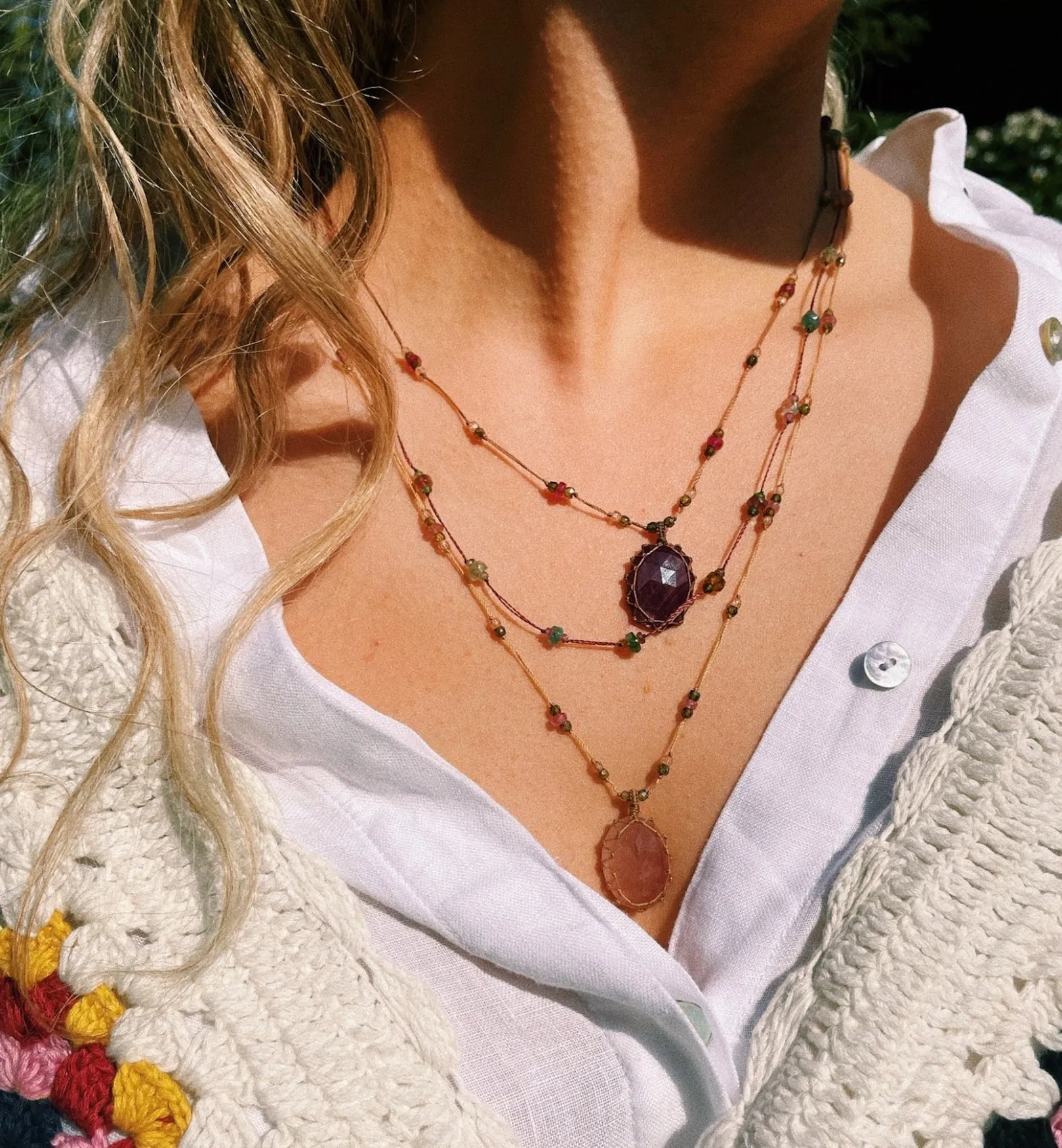 Sharing Ruby Short Tibetan Necklace