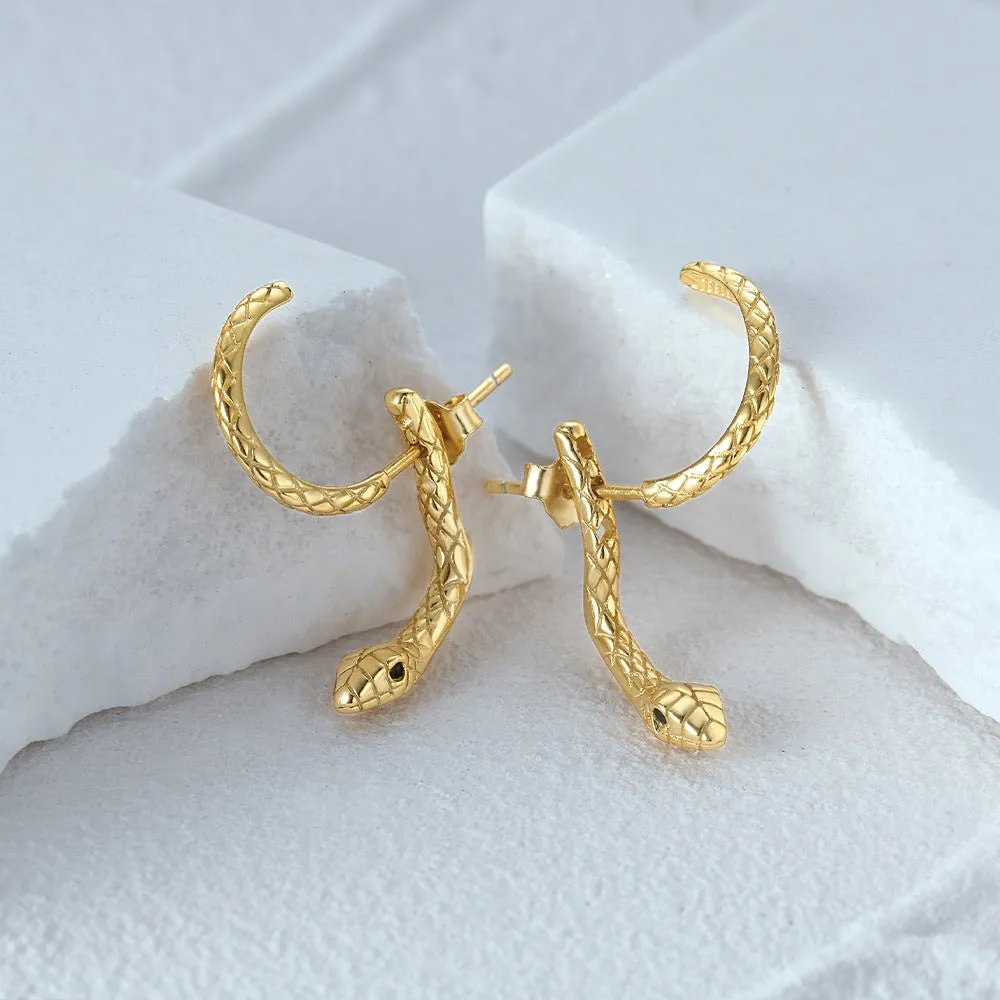 Slivering Snake Adjustable Ear Studs