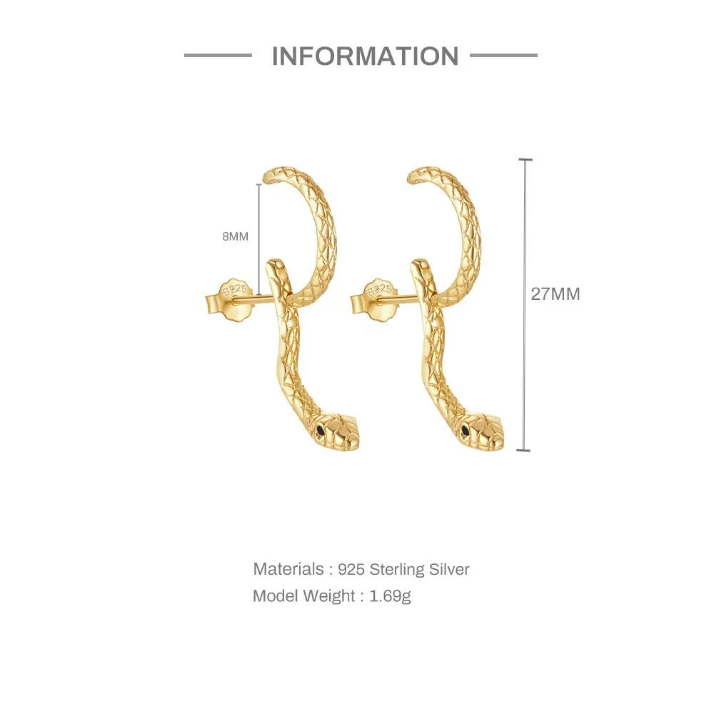 Slivering Snake Adjustable Ear Studs