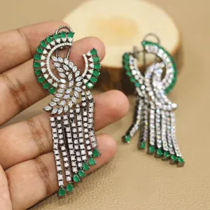 Stylish Designed American Diamond Kundan earrings Indian traditional ethnic jewelry for brides elegant perfect for weddings