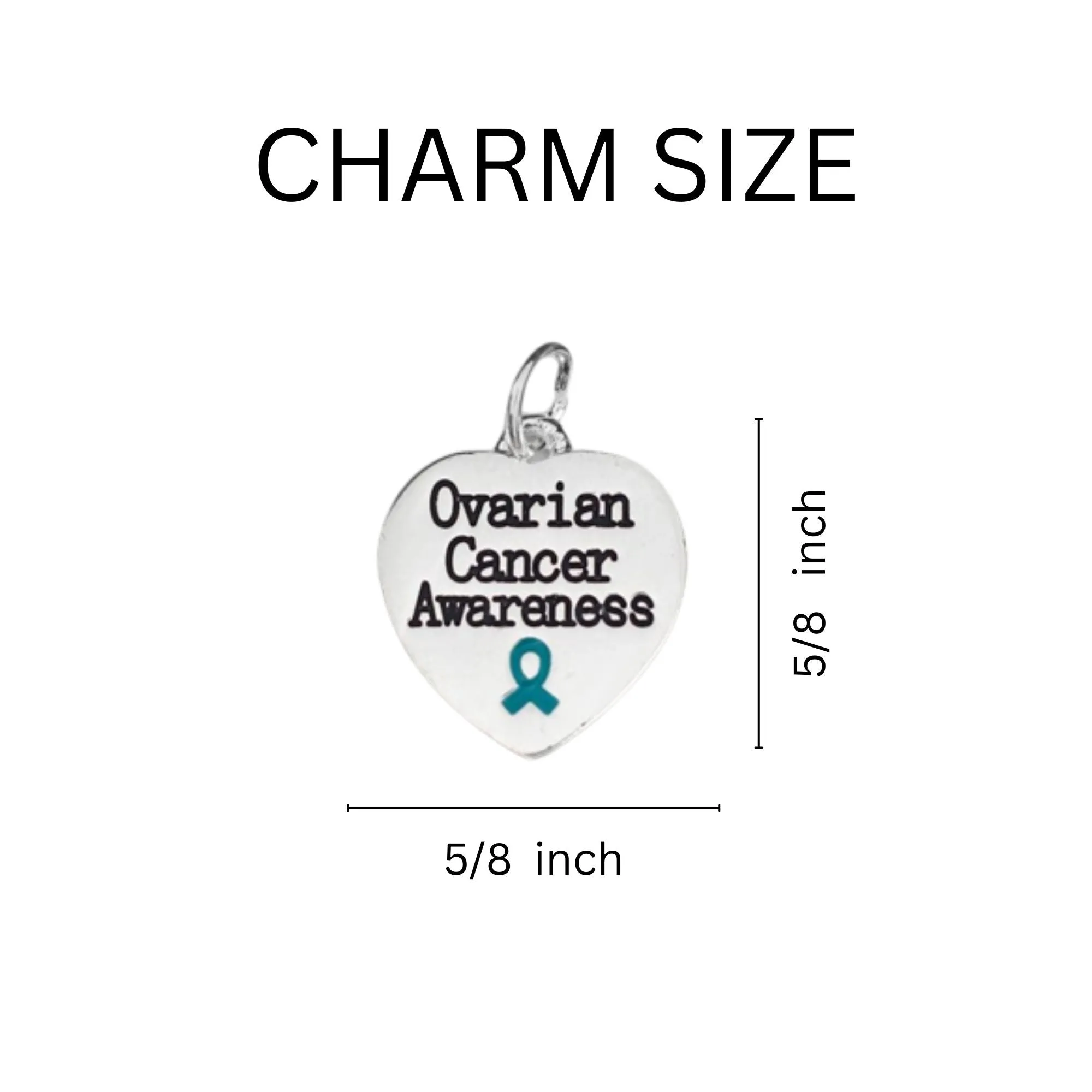 Teal Ribbon Ovarian Cancer Awareness Chunky Charm Bracelets