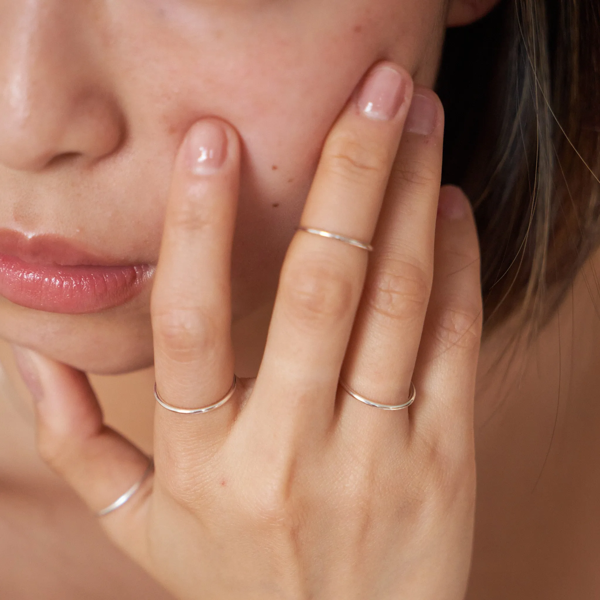 Thin Stacking Ring in Silver