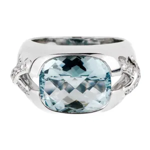 Tiffany & Co Aquamarine Diamond White Gold Ring