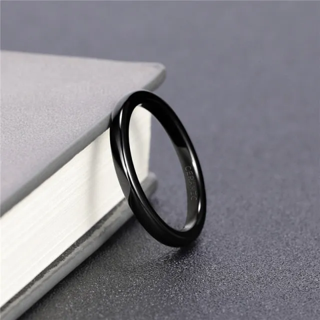 Tigrade Ceramic Brushed Black Ring For Men Women 4/6/8mm