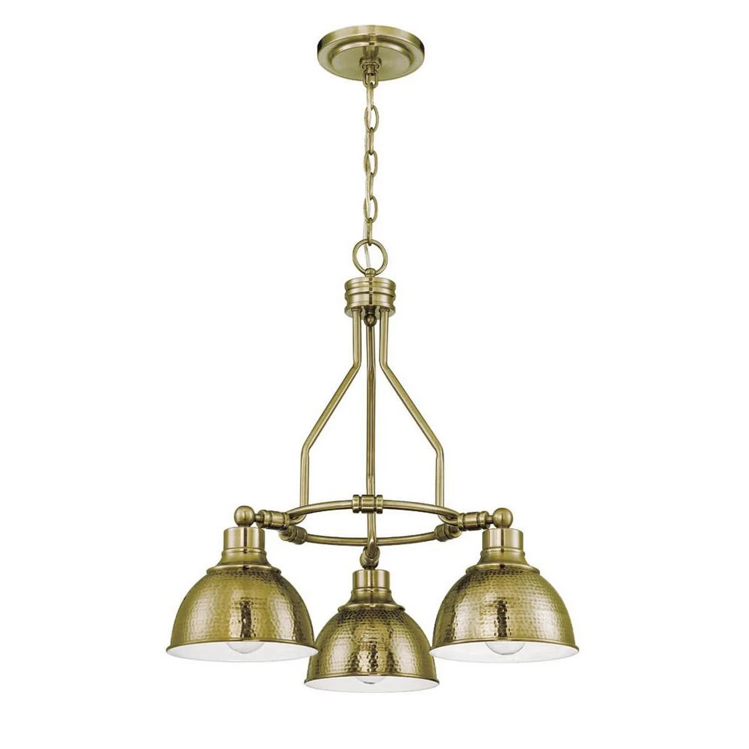 Timarron 3-Light Down Chandelier in Legacy Brass