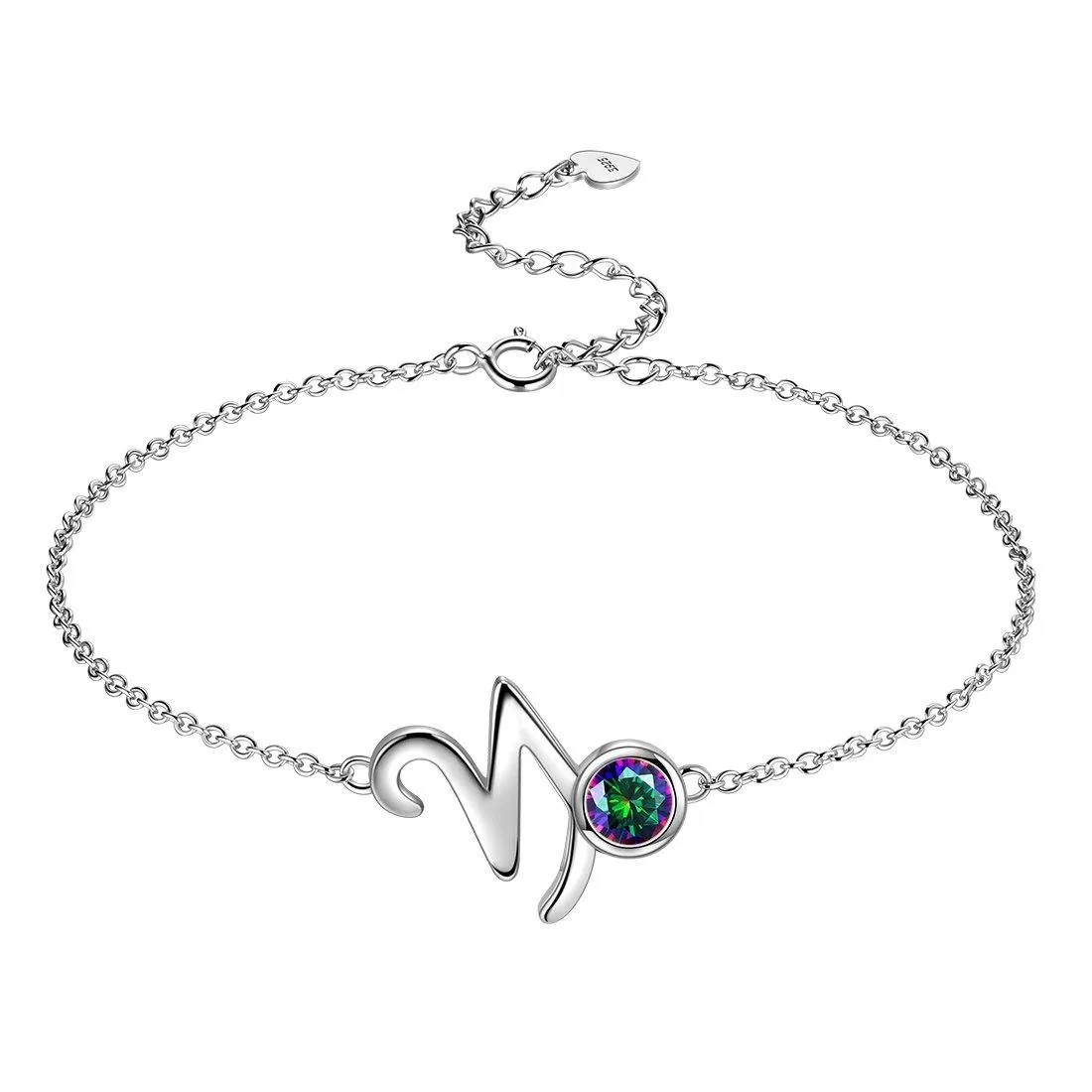 Tokyo Mart Capricorn Bracelet Women Girls Jewelry Birthday Gift Mystic Topaz Sterling Silver