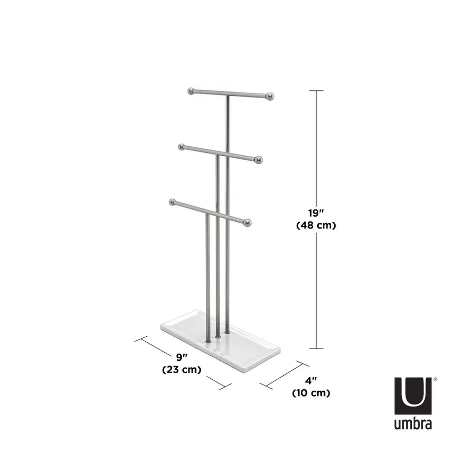 Trigem Jewellery Stand White/Nickel