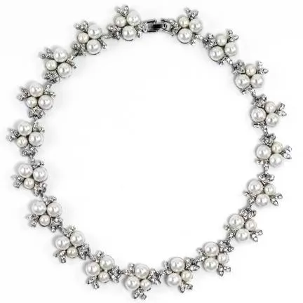 Trista Pearl and Crystal Necklace