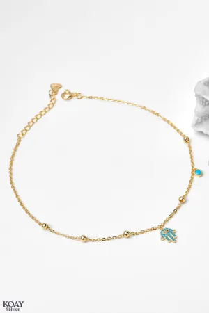 Turquoise Hand Anklet GP