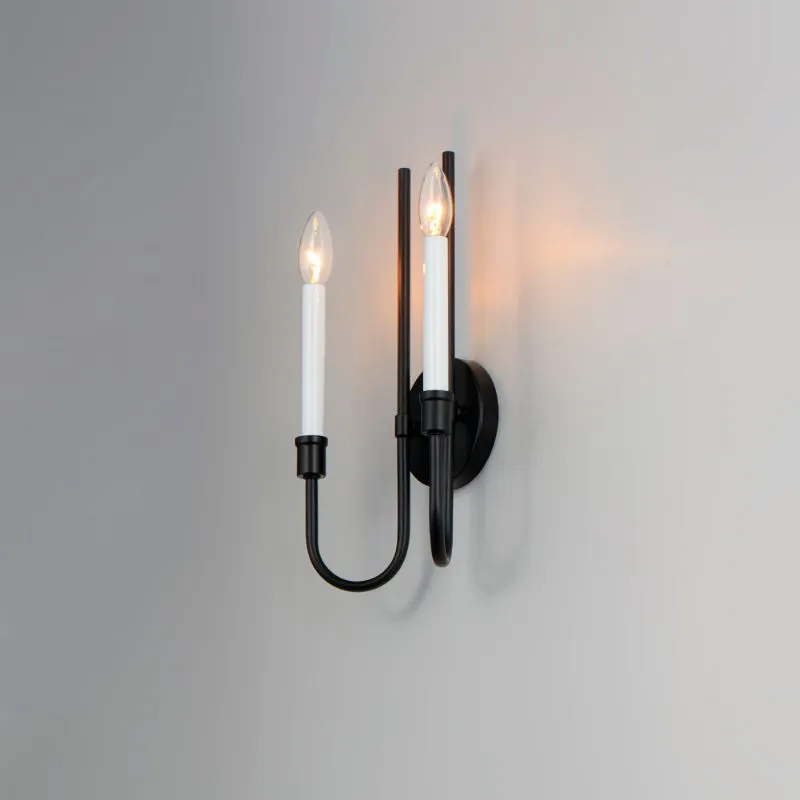 Tux 16" 2 Light Wall Sconce in Black