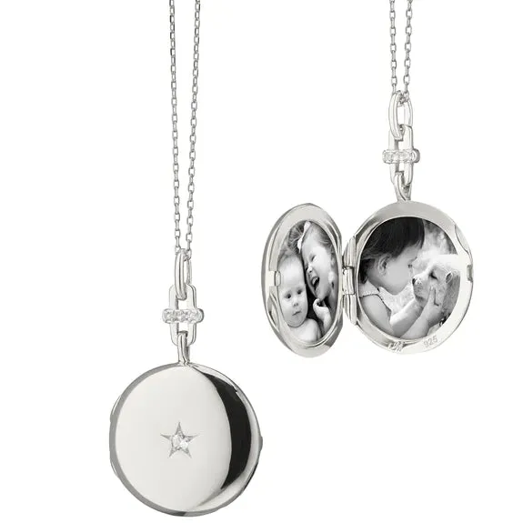 Twinkle Star Sapphire Locket Necklace