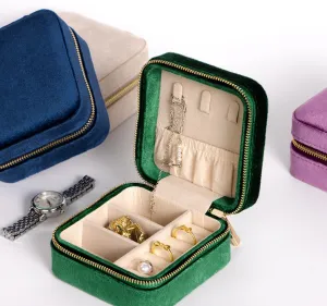 Velvet Travel Jewelry Box Portable Jewelry Organizer for Rings, Necklaces, Earrings, Bracelets Perfect Gifts for Women Girls