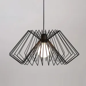 Vintage Metal Spider Web Hanging Lamp - 1-Light Pendant Fixture for Cafes