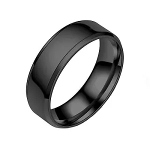 Yellow Chimes Rings for Women Stainless Steel Black Band Style Ring for Women and Girls