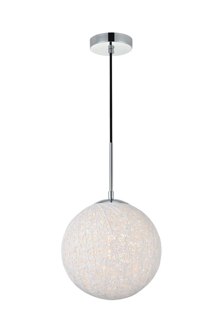 ZC121-LD2233C - Living District: Malibu 1 Light Chrome Pendant With Frosted White Glass