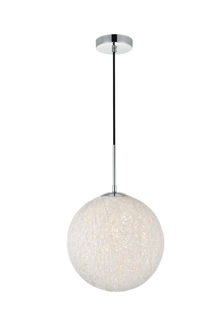 ZC121-LD2234C - Living District: Malibu 1 Light Chrome Pendant With Frosted White Glass