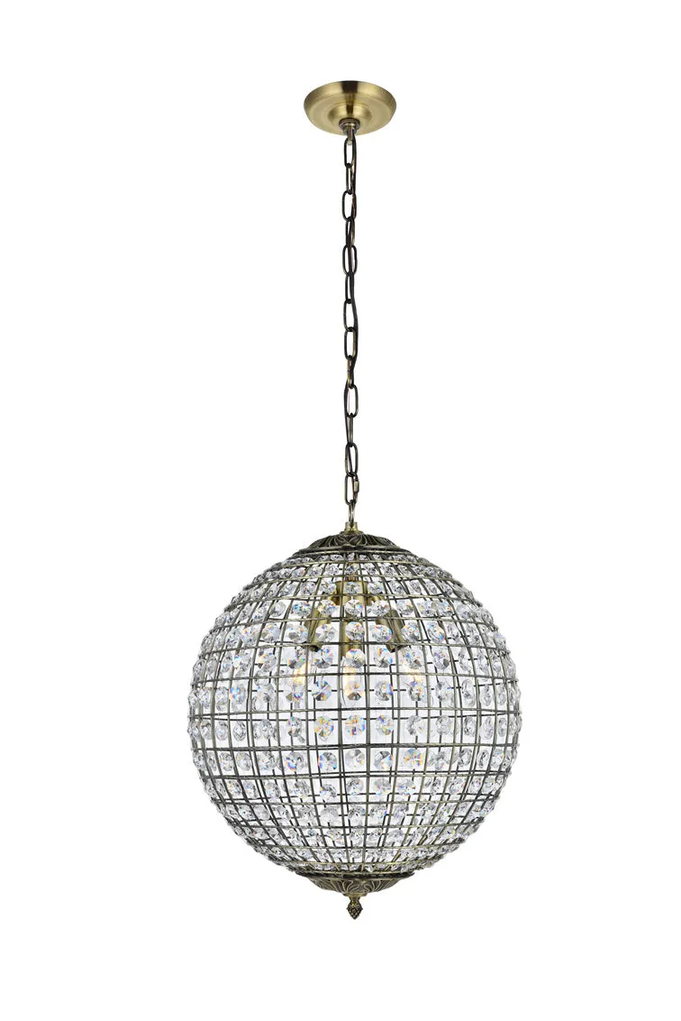 ZC121-LD5026 - Living District: Earlene 3 light 16 inch antique bronze pendant