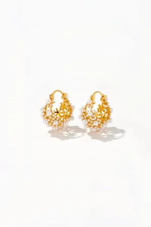 Zinnia Tiny Pearl Hoop Earrings