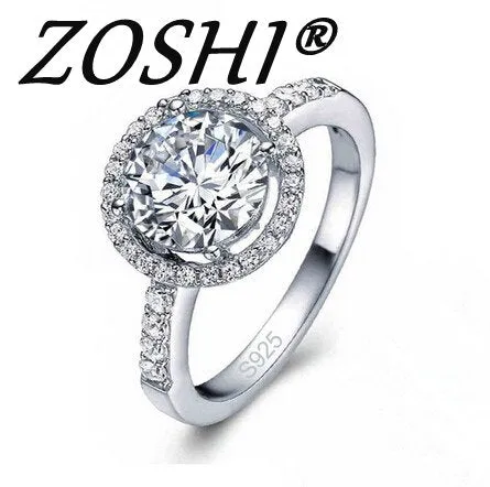 ZOSHI 2017 Fashion Ring CZ Crystal Silver Color Engagement Wedding Rings For Women Anniversary Finger Size 6-10 Fine Jewelry